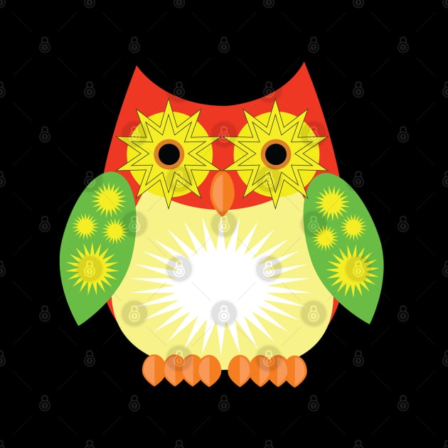 Star Owl - Red Yellow Green by adamzworld