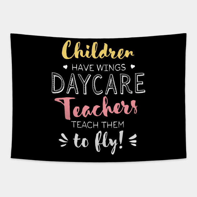 Daycare Teacher Gifts - Beautiful Wings Quote Tapestry by BetterManufaktur