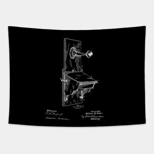 telephone wall set Vintage Patent Hand Drawing Tapestry