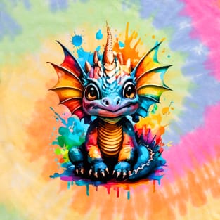 Little Dragon - Cute Baby Dragon Colourful T-Shirt