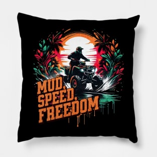 Mud Speed Freedom Quad Design Pillow
