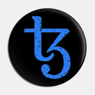 Tezos Blue Distressed Pin