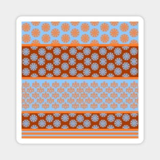 Japanese Geometric Classic Motif Patchwork Pattern Orange Magnet