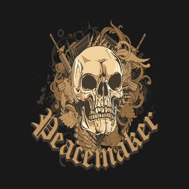 Cool Illustration Skull Peace Soldier by Foxxy Merch