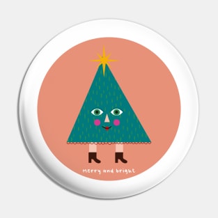 Cute funny Christmas tree merry and bright holiday season Pin