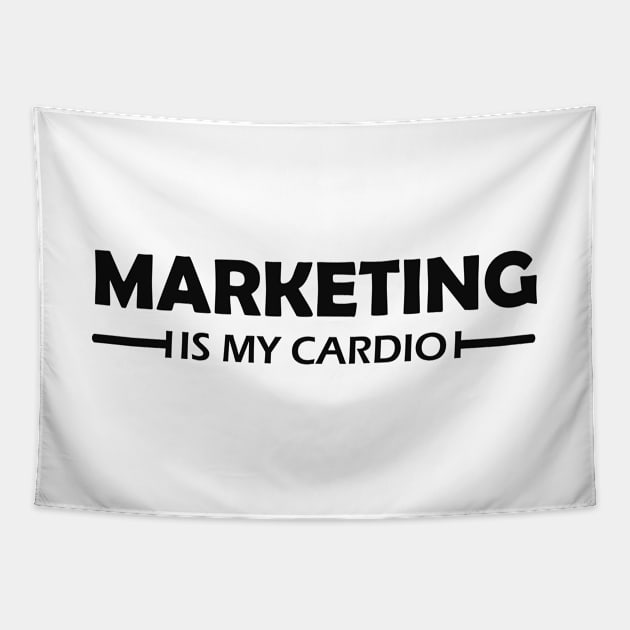 Marketing is my cardio Tapestry by KC Happy Shop