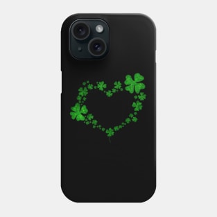 St. Patrick's Day Heart Shaped Clover Design Phone Case