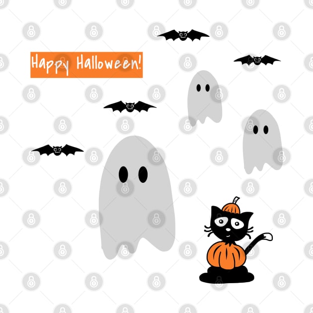 Happy Halloween Pumpkin, Ghosts & Bats Sticker Pack by faiiryliite