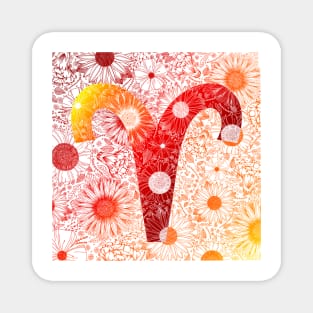 Aries Floral Zodiac Astrology Star Sign Magnet