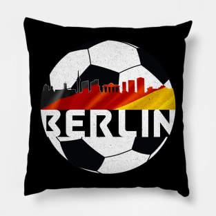 Berlin Germany Euro 2024 football—White text Pillow
