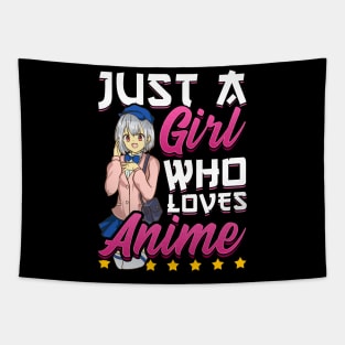 Cute Just A Girl Who Loves Anime Tapestry