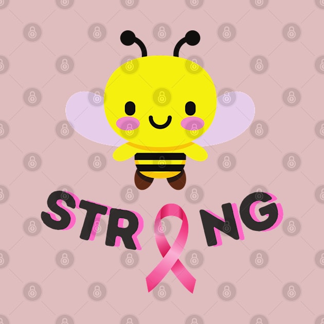 Bee Strong, Breast cancer awareness month. by WhaleSharkShop