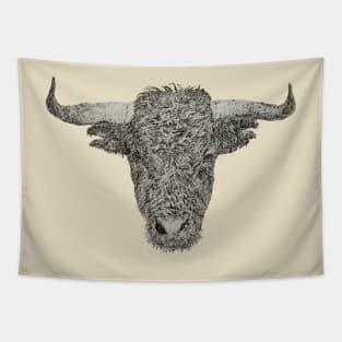 Dotwork Bull Art Print Tapestry