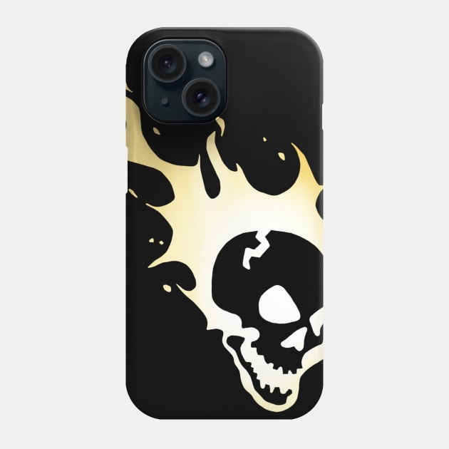 Flaming Skull Yellow Phone Case by Owllee Designs