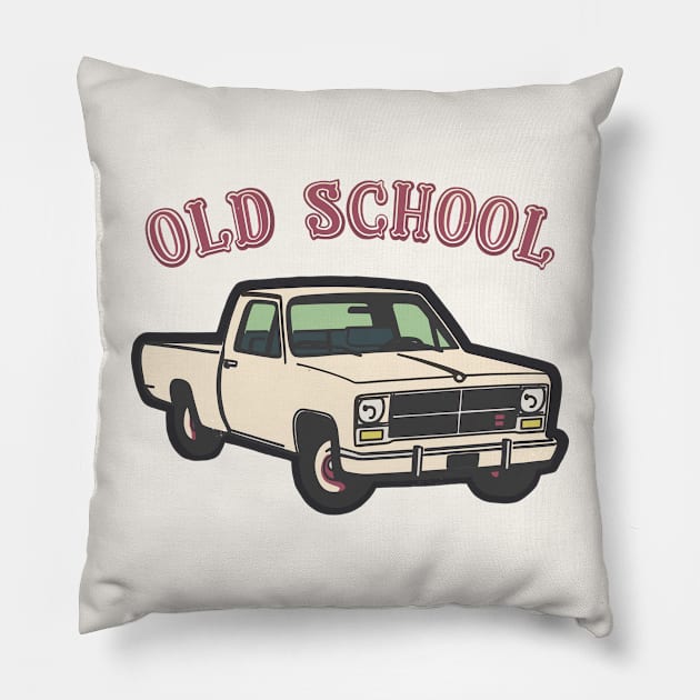 OLD SCHOOL / Retro Style PickUp Design Pillow by DankFutura