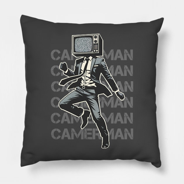 Skibidi Cameraman Pillow by poppoplover