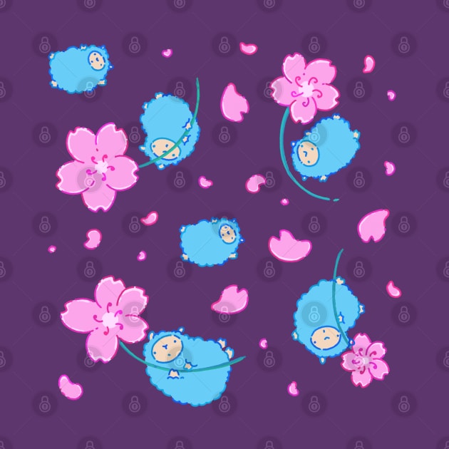 Sakura sheep pattern by Tinyarts