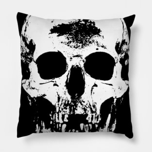 White And Black Gothic Skull Pillow