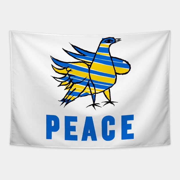 Ukraine Dove of Peace Tapestry by katmargoli