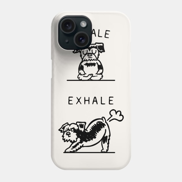 Inhale Exhale Schnauzer Phone Case by huebucket