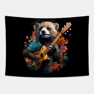 Weasel Playing Guitar Tapestry