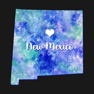 New Mexico state map USA heart watercolor blue watercolour T-Shirt