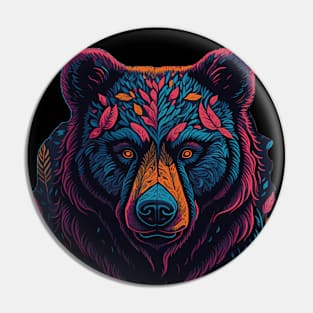 Bear Face Abstract Pin