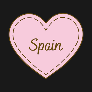 I Love Spain Simple Heart Design T-Shirt