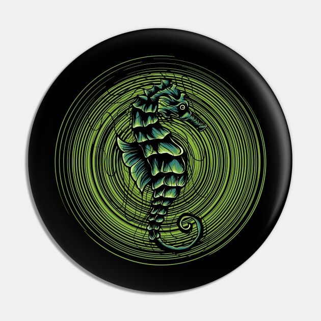 Sea horse in circle Pin by Tuye Project