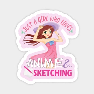 Just a girl who loves anime and sketching for anime sketching lovers Magnet