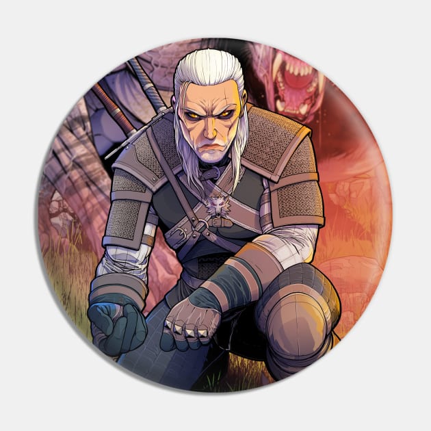 Geralt witcher Pin by LeviCleemanArt