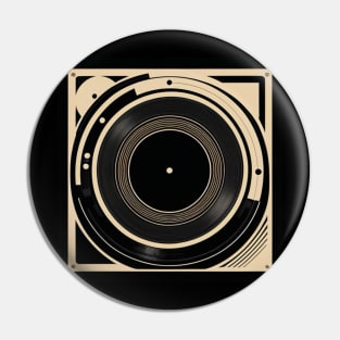 Vinyl Record Black and Neutral Pin