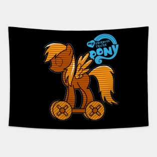 Cute Trojan Horse Retro Ancient Greek 80's Cartoon Tapestry