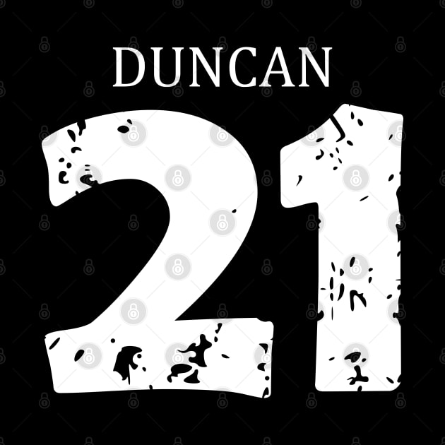 Tim Duncan Black Distressed Jersey Number 21 D9 SASTD2 by itsMePopoi