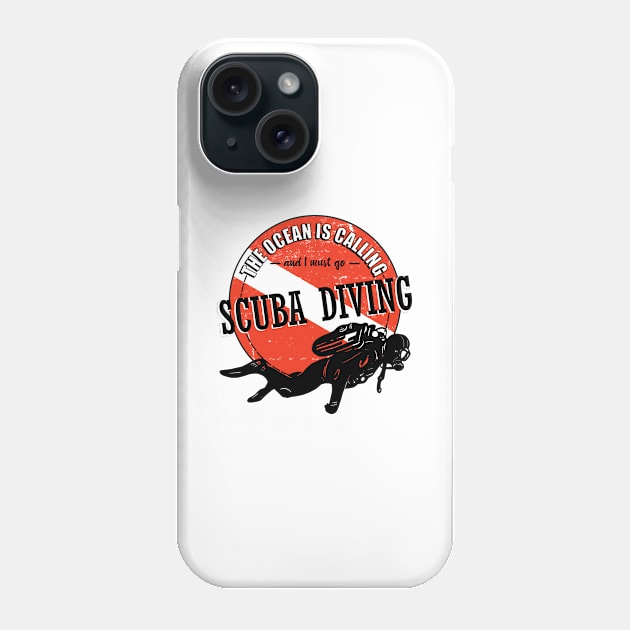 The Ocean is Calling Scuba Diver Scuba Flag Phone Case by Anassein.os