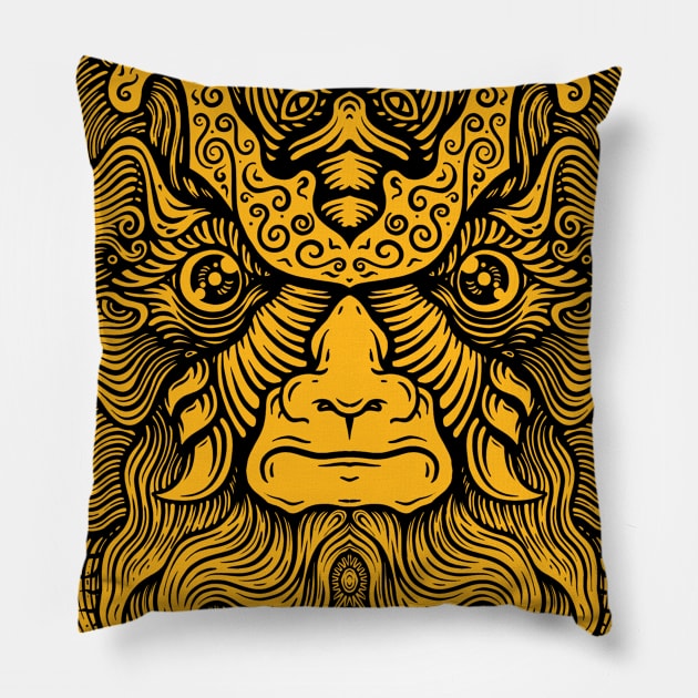 Lineart Monkey Pillow by nelateni