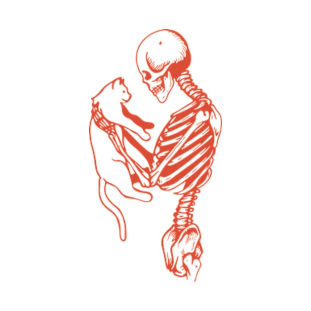 Skeleton Holding Kitty by Welcome To Chaos 