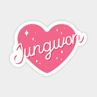 Enhypen Jungwon name text sparkling heart engene | Morcaworks Magnet