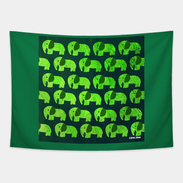 Mexican elephant ecopop pattern Tapestry by jorge_lebeau