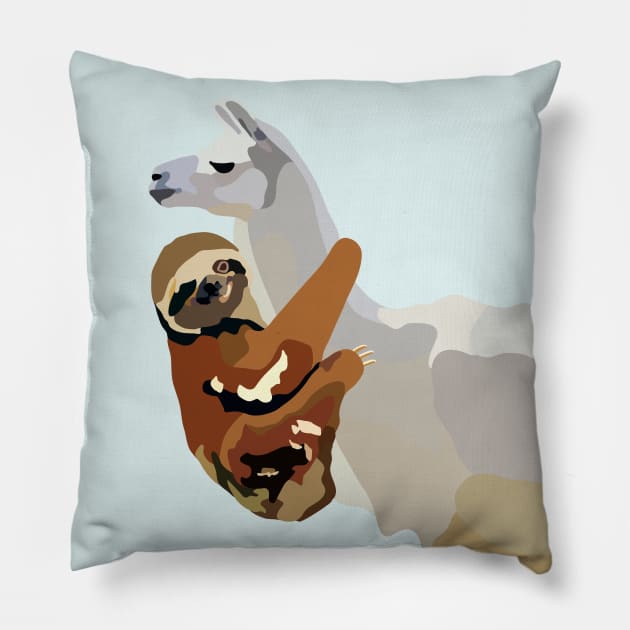 Sloth Llama Pillow by ClarkStreetPress