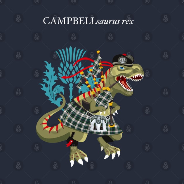 Clanosaurus Rex CAMPBELLsaurus rex Campbell MODERN Scotland Ireland Family Tartan by BullShirtCo