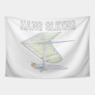 Hang Gliding Color Sketch Tapestry