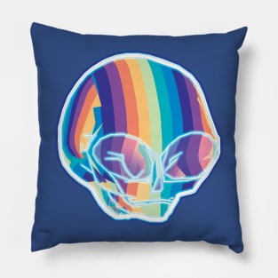 Alien Skull Retro tee Pillow