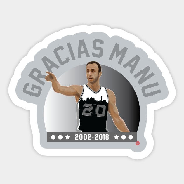 Gracias Manu (San Antonio/NBA player career emblem) Manu Ginobili