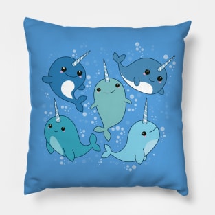 Happy Narwhals Pillow