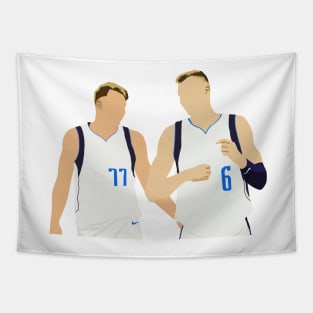 Luka Doncic and Kristaps Porzingis Tapestry