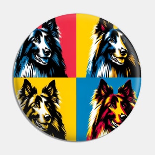 Belgian Tervuren Pop Art - Dog Lover Gifts Pin