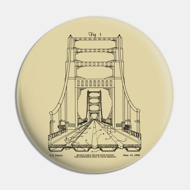 Bridge Construction Patent Print Pin by MadebyDesign