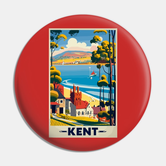 A Vintage Travel Art of Kent - England Pin by goodoldvintage