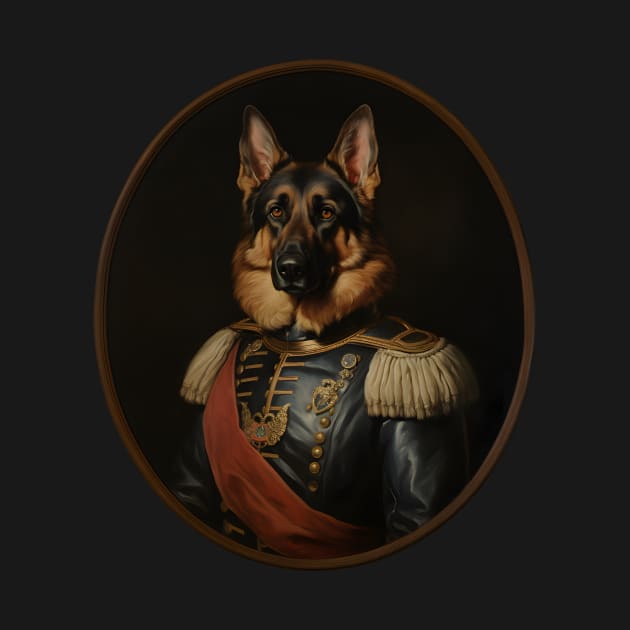 Victorian Noble German Sheperd - Oil Painting Style by Not Art Designs